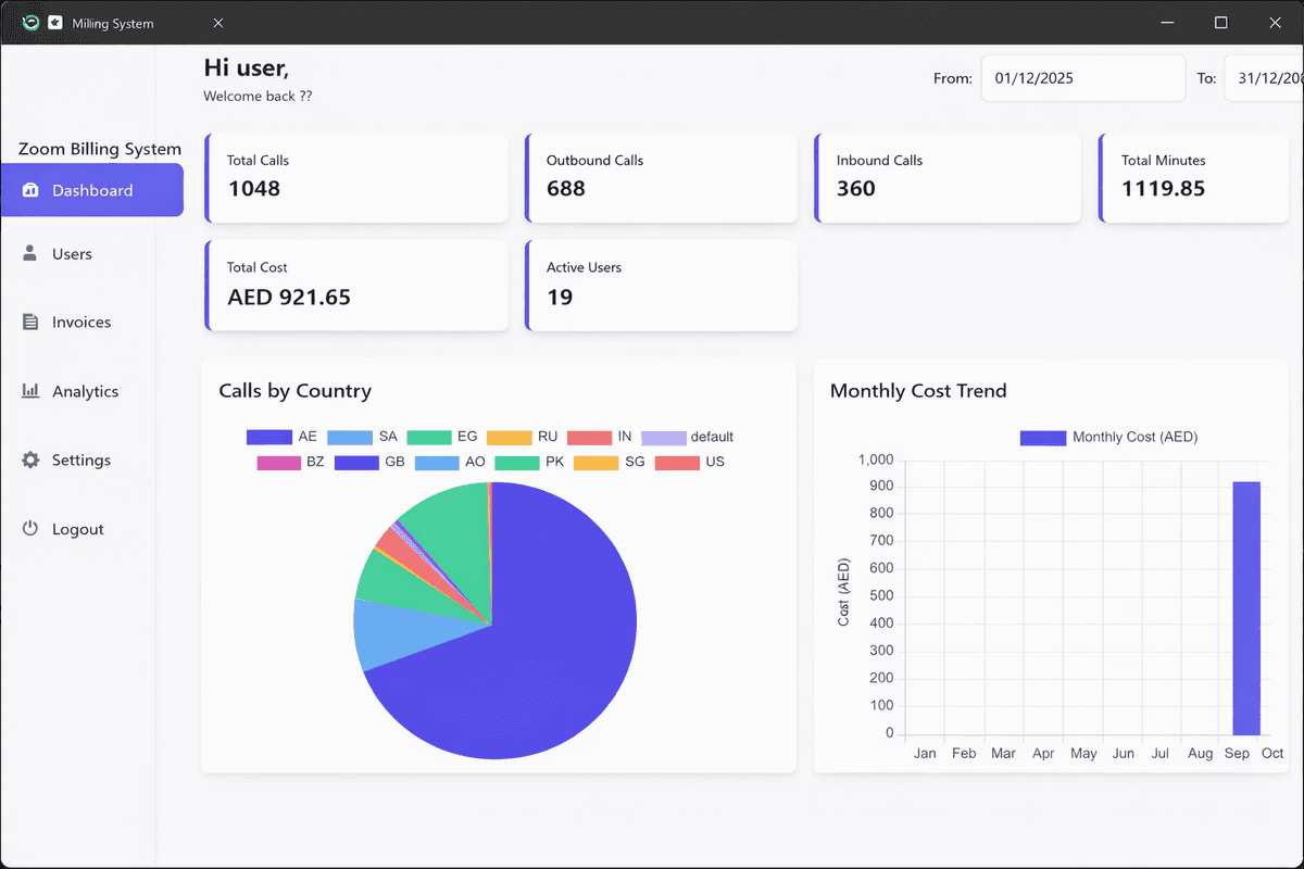IMS Invoice Management System Dashboard